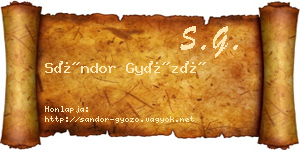 Sándor Győző névjegykártya